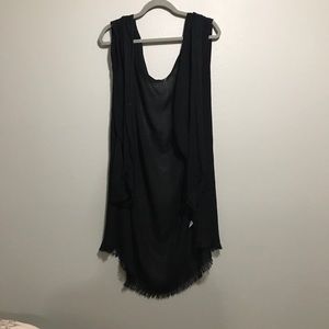 Black open arm cardigan